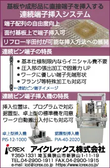 連続端子挿入システムの広告