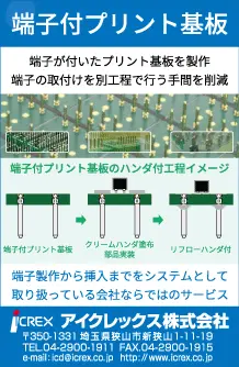 端子付プリント基板の広告